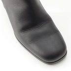 Hermes Leather Flats 60 Side Zip Boots Shoes Black 39 — view 6