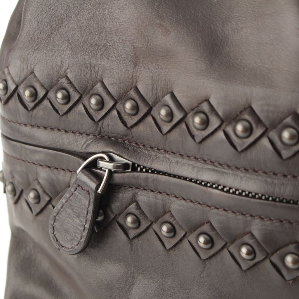 Bottega Veneta Leather Studded Handbag Black — view 8