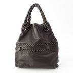 Bottega Veneta Leather Studded Handbag Black — view 4