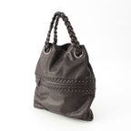 Bottega Veneta Leather Studded Handbag Black — view 2