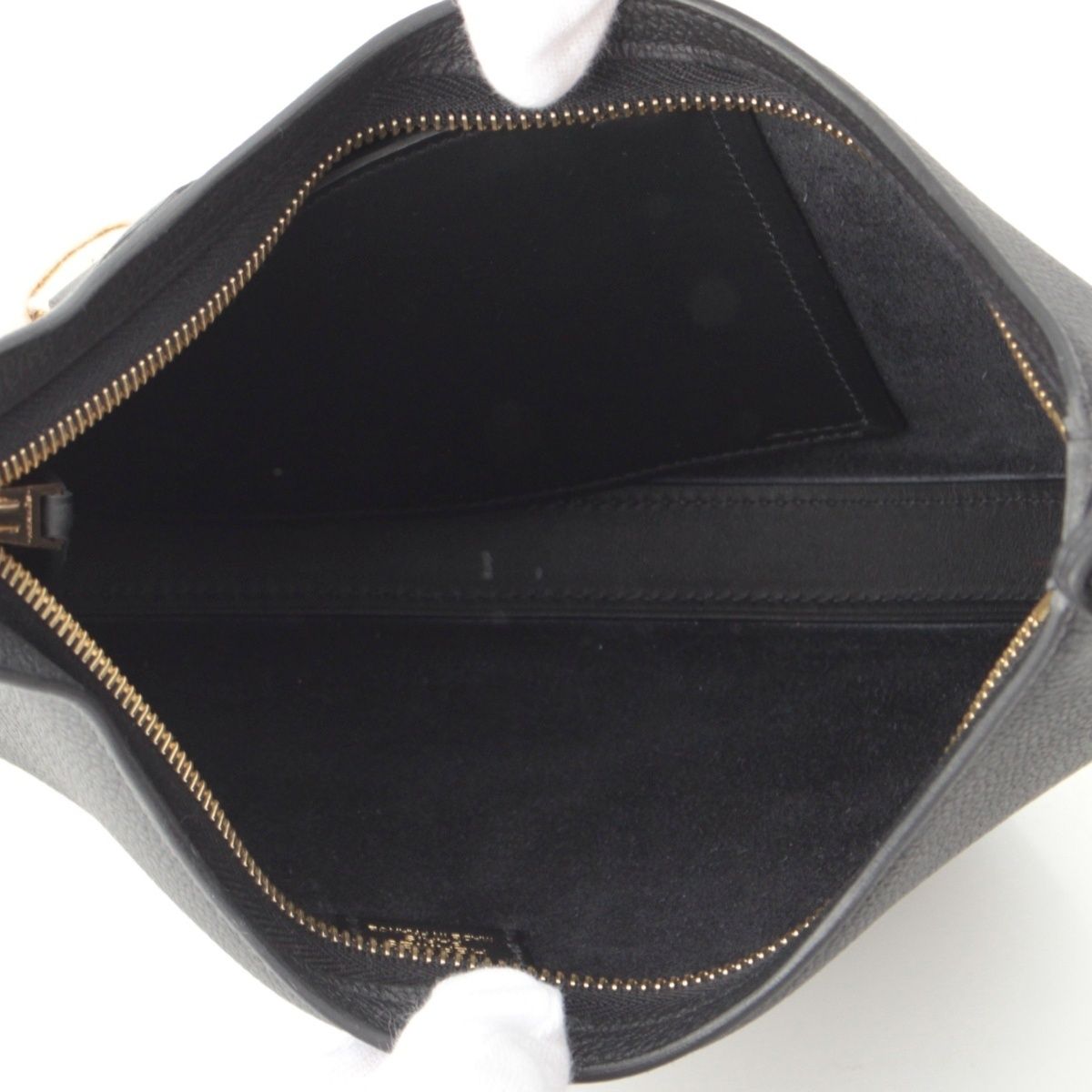 Hermes Petit Arson Togo Swift Gold Shoulder Bag Black — view 7