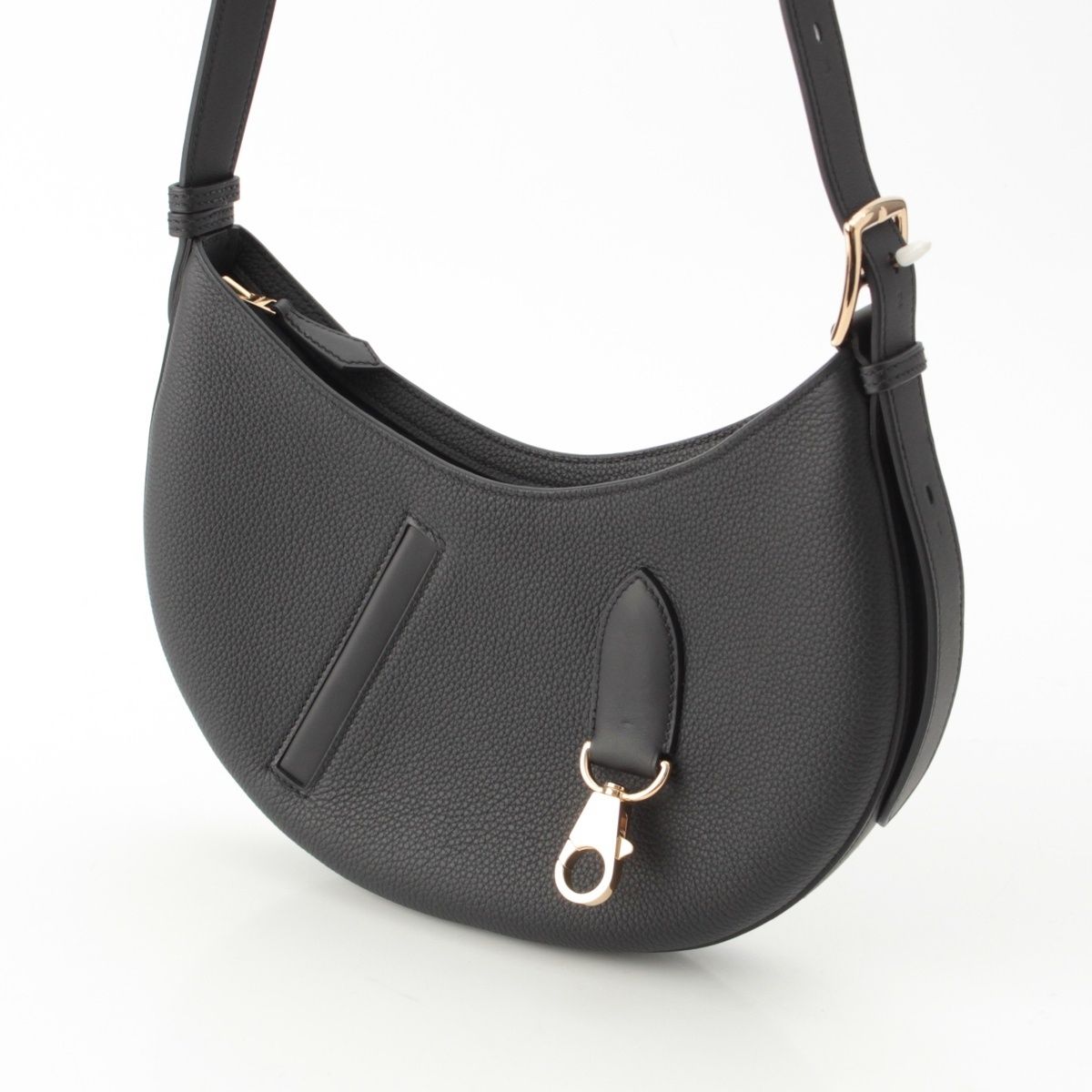 Hermes Petit Arson Togo Swift Gold Shoulder Bag Black — view 3