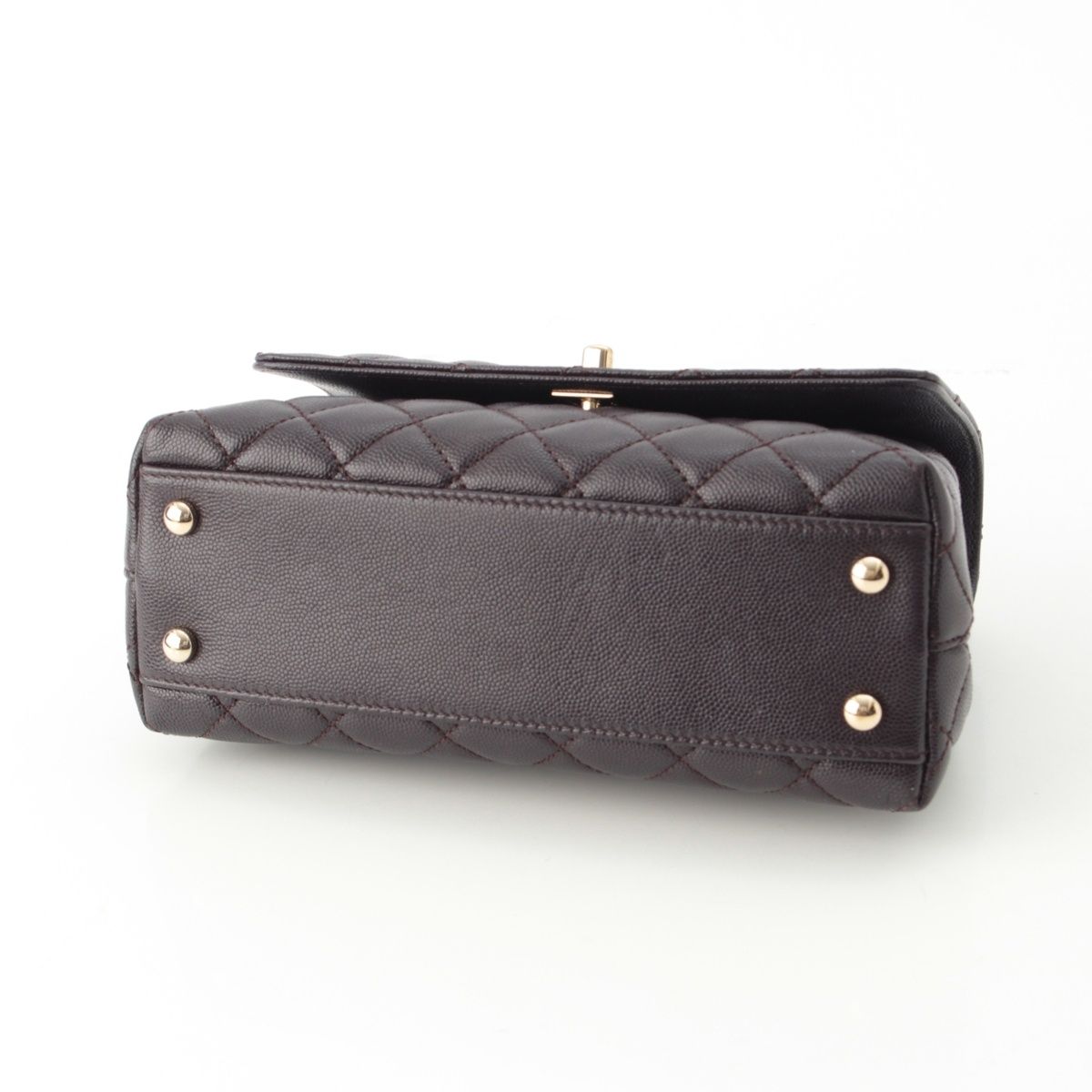 Chanel Coco Handle 24 XS Caviar Leather 2-Way Handbag Gold Brown — view 5