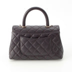 Chanel Coco Handle 24 XS Caviar Leather 2-Way Handbag Gold Brown — view 4