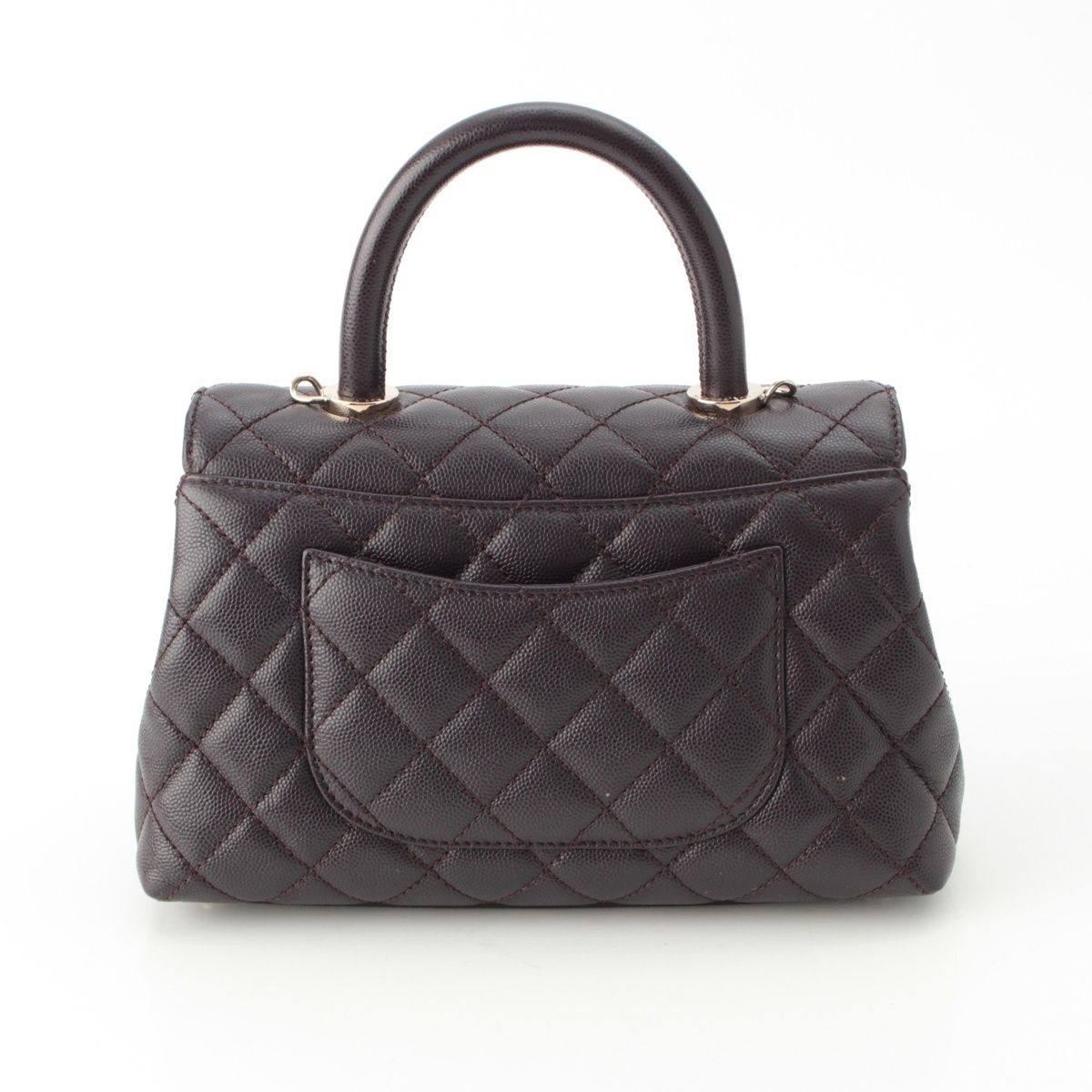 Chanel Coco Handle 24 XS Caviar Leather 2-Way Handbag Gold Brown — view 4