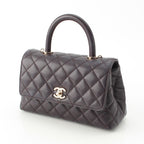 Chanel Coco Handle 24 XS Caviar Leather 2-Way Handbag Gold Brown — view 2