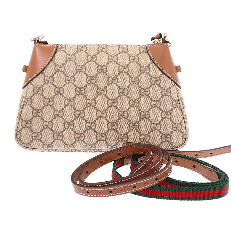 Gucci GG Emblem Small Faeaa 2-Way Shoulder Bag Leather Brown Gold — view 2