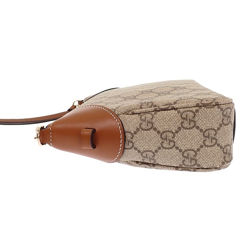 Gucci GG Emblem Small Faeaa 2-Way Shoulder Bag Leather Brown Gold — view 6