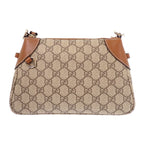Gucci GG Emblem Small Faeaa 2-Way Shoulder Bag Leather Brown Gold — view 4
