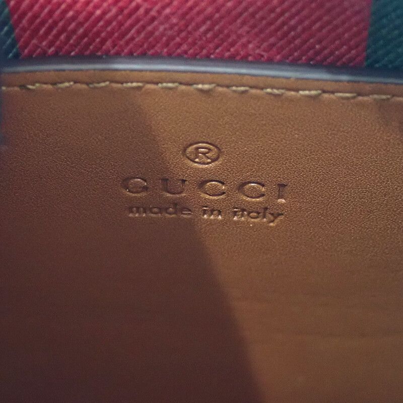 Gucci GG Emblem Small Faeaa 2-Way Shoulder Bag Leather Brown Gold — view 9