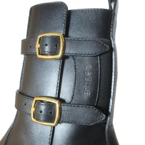 Celine Balki Buckle Diambout Platform Shoes 35 Black — view 5