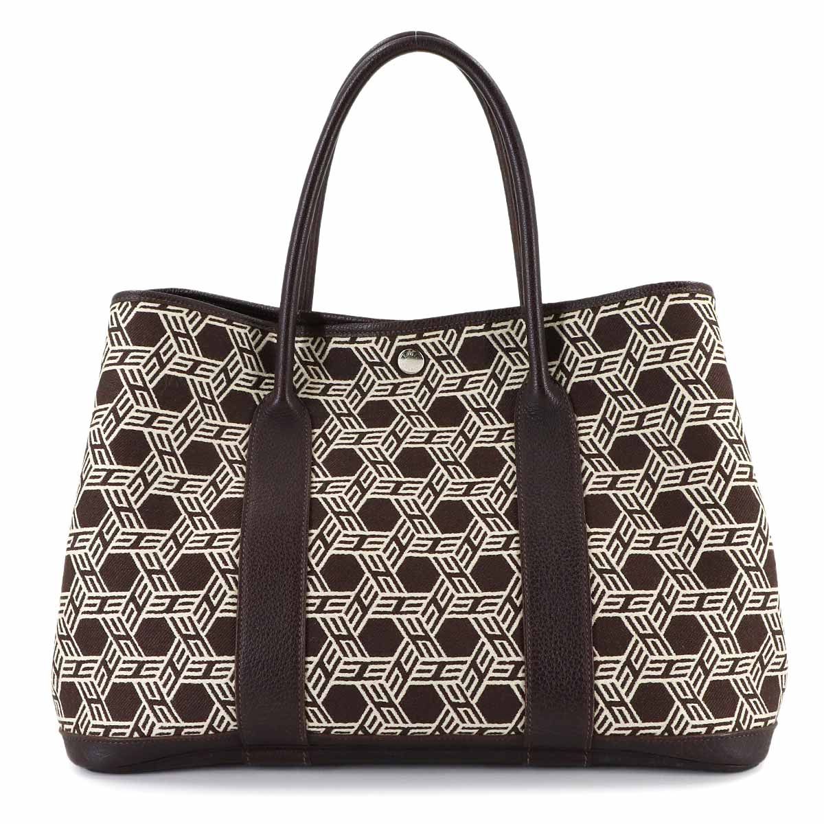 Hermes Garden Party PM Tote Towarso Ash Leather Brown Beige — view 2