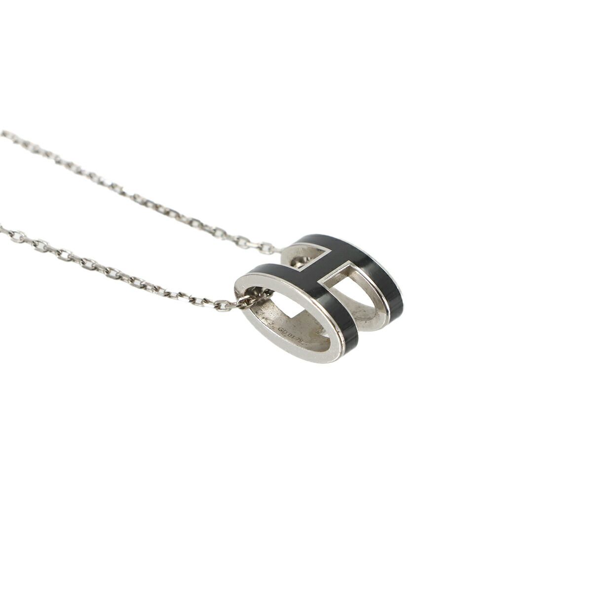 Hermes Pop Necklace Black Silver — view 4