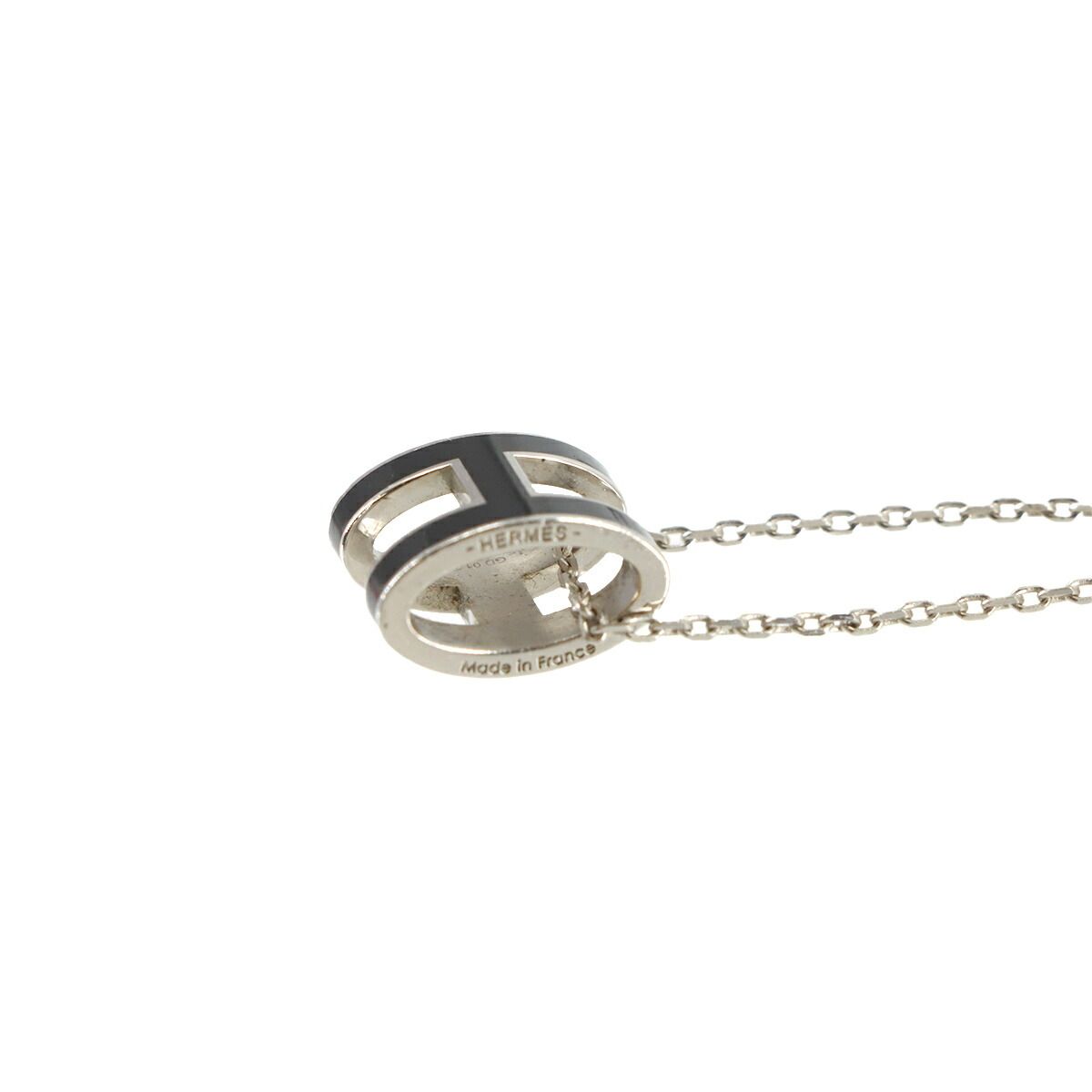 Hermes Pop Necklace Black Silver — view 3