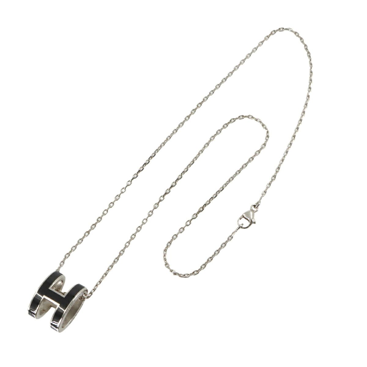 Hermes Pop Necklace Black Silver — view 2