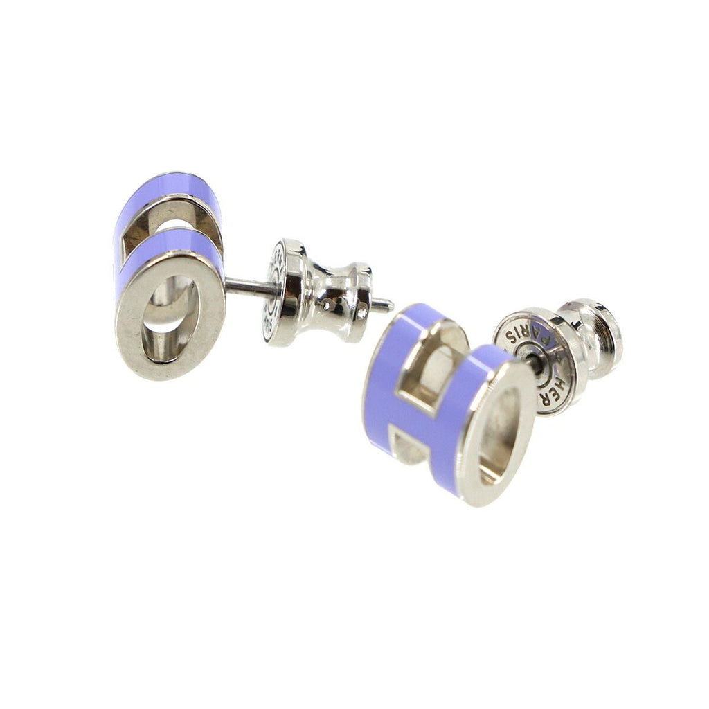 Hermes Mini Pop Earrings Lila Silver — view 2