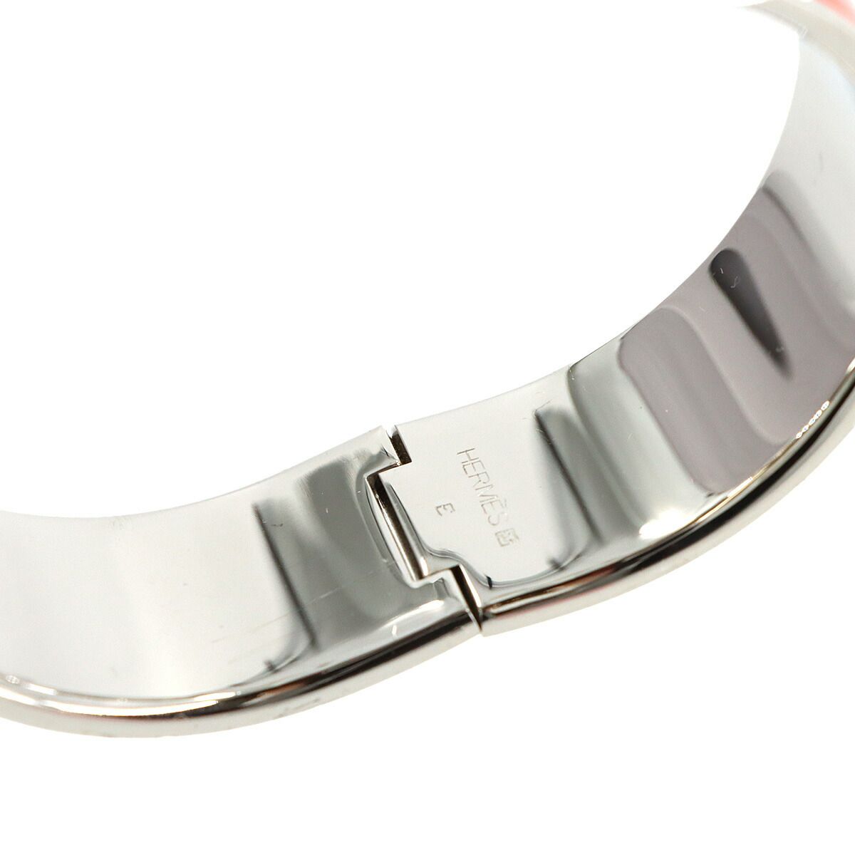 Hermes Clic Clac Bangle Orange Silver Bracelet — view 6