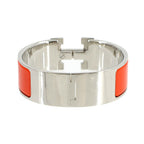 Hermes Clic Clac Bangle Orange Silver Bracelet — view 3