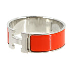Hermes Clic Clac Bangle Orange Silver Bracelet — view 7