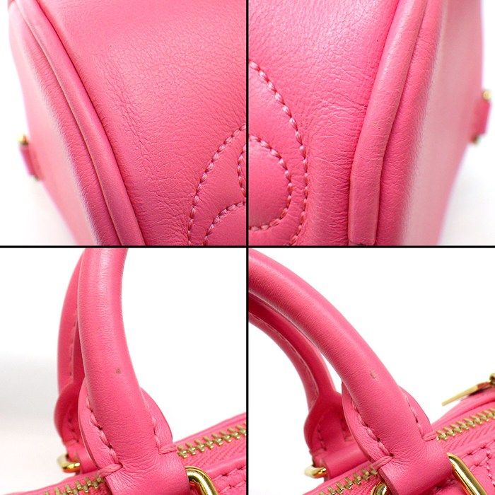 Louis Vuitton Handbag Papillon BB Dragon Fruit Bubble Glam Leather Gold — view 9