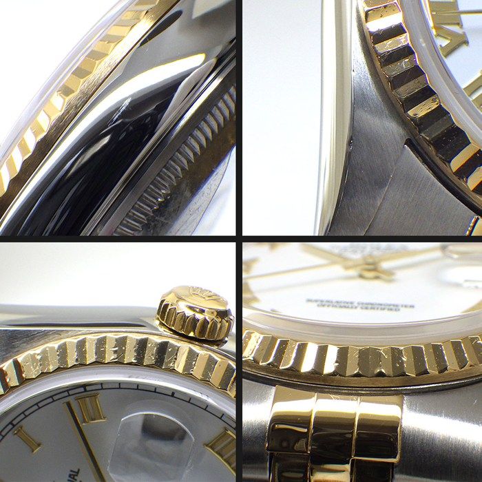 Rolex Watch Datejust P Number White Dial Roman Index Date 18k Yellow Gold SS — view 6