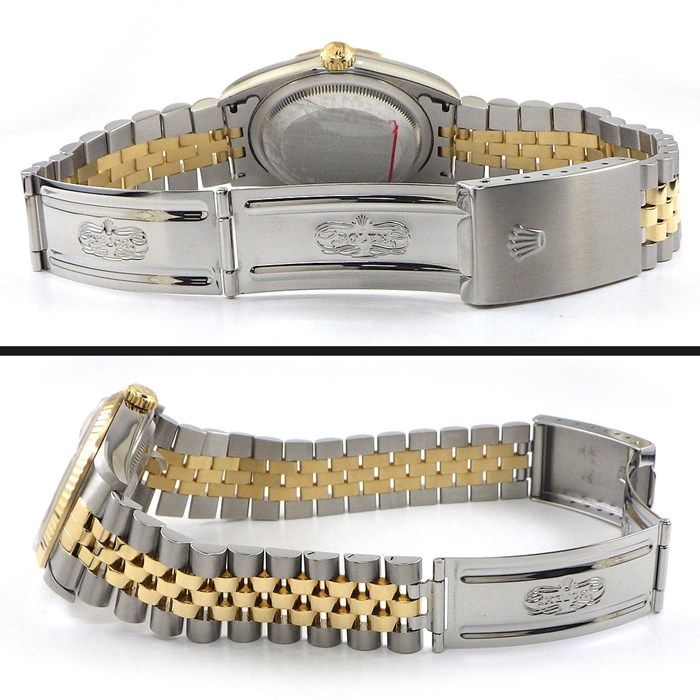 Rolex Watch Datejust P Number White Dial Roman Index Date 18k Yellow Gold SS — view 3