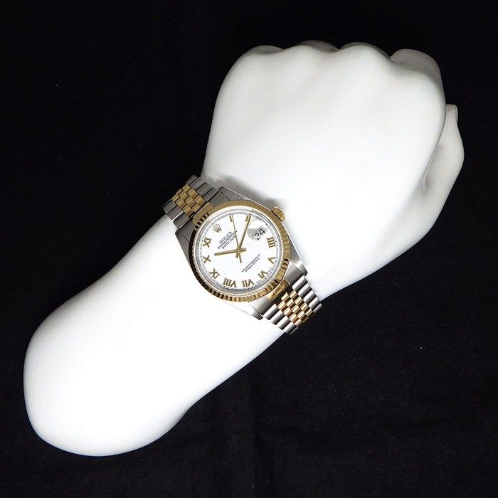 Rolex Watch Datejust P Number White Dial Roman Index Date 18k Yellow Gold SS — view 8