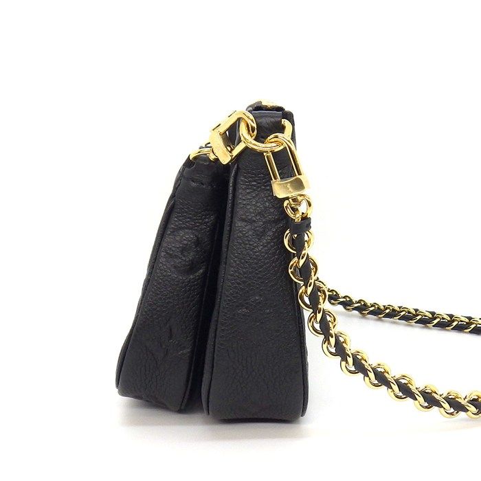 Louis Vuitton Shoulder Bag Multy Pochette Noir Black Monogram Empreinte Leather — view 3