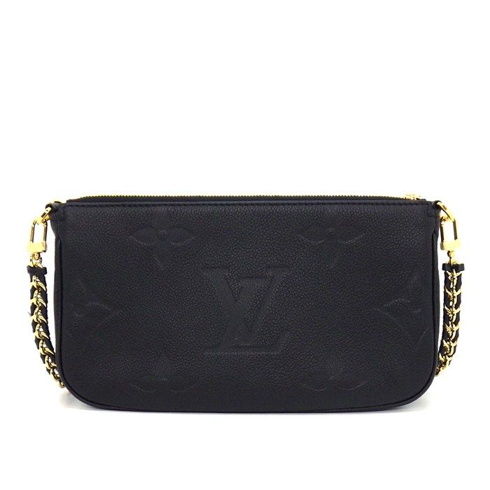 Louis Vuitton Shoulder Bag Multy Pochette Noir Black Monogram Empreinte Leather — view 2
