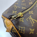 Louis Vuitton Monogram Speedy 40 Boston Bag Brown Zipper Torn on Handle — view 8
