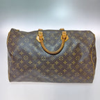 Louis Vuitton Monogram Speedy 40 Boston Bag Brown Zipper Torn on Handle — view 2