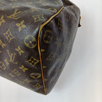 Louis Vuitton Monogram Speedy 40 Boston Bag Brown Zipper Torn on Handle — view 4