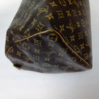 Louis Vuitton Monogram Speedy 40 Boston Bag Brown Zipper Torn on Handle — view 5