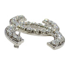 Chanel Brooch Metal Rhinestone CC Logo Silver Large Glitter — view 3