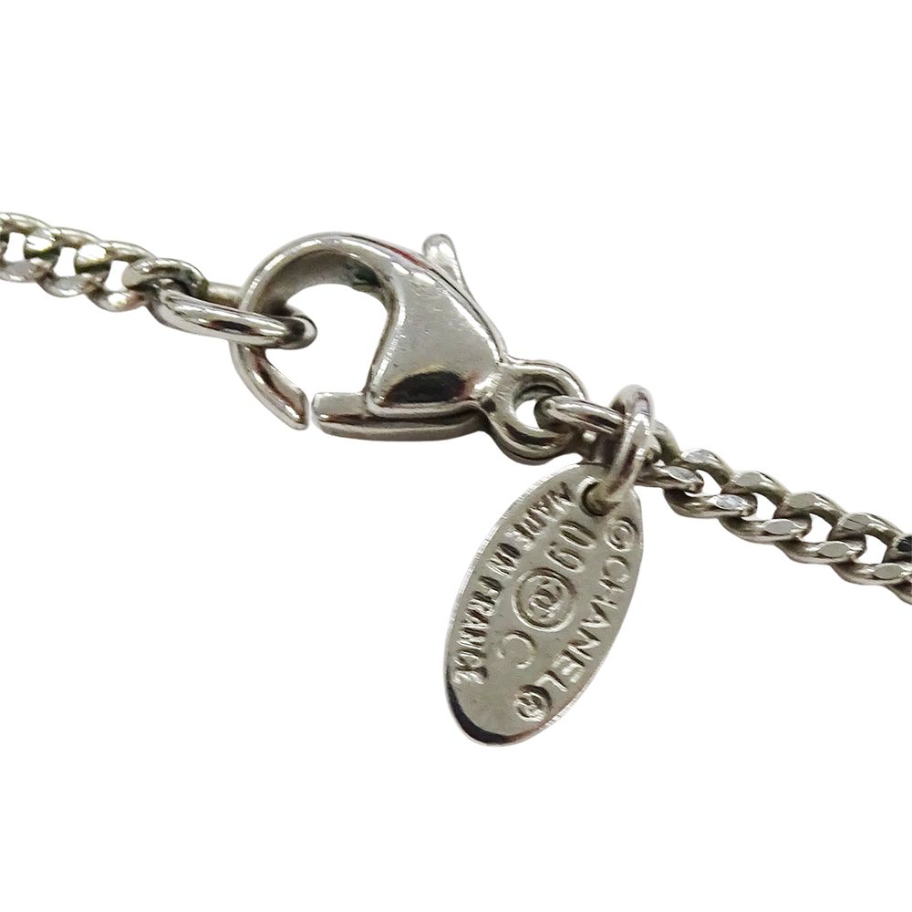Chanel Necklace Metal Rhinestone CC Logo — view 5