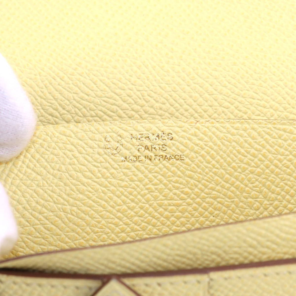 Hermes Bearn Souffle Bifold Billfold Wallet Personal Epsom Jaune Poussin — view 8