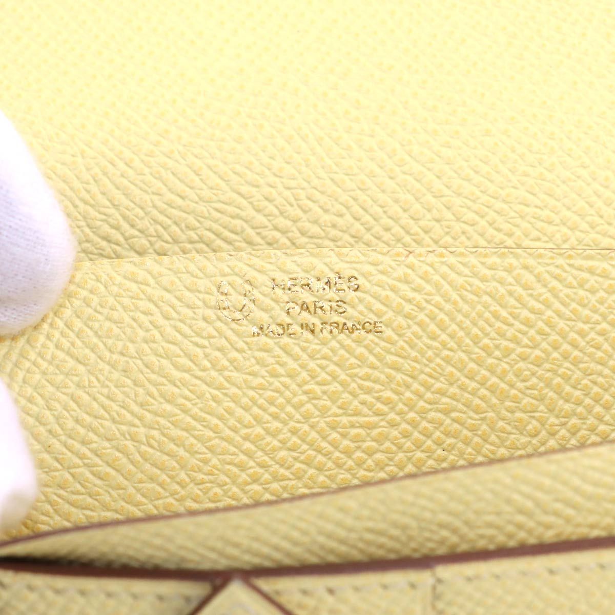 Hermes Bearn Souffle Bifold Billfold Wallet Personal Epsom Jaune Poussin — view 8