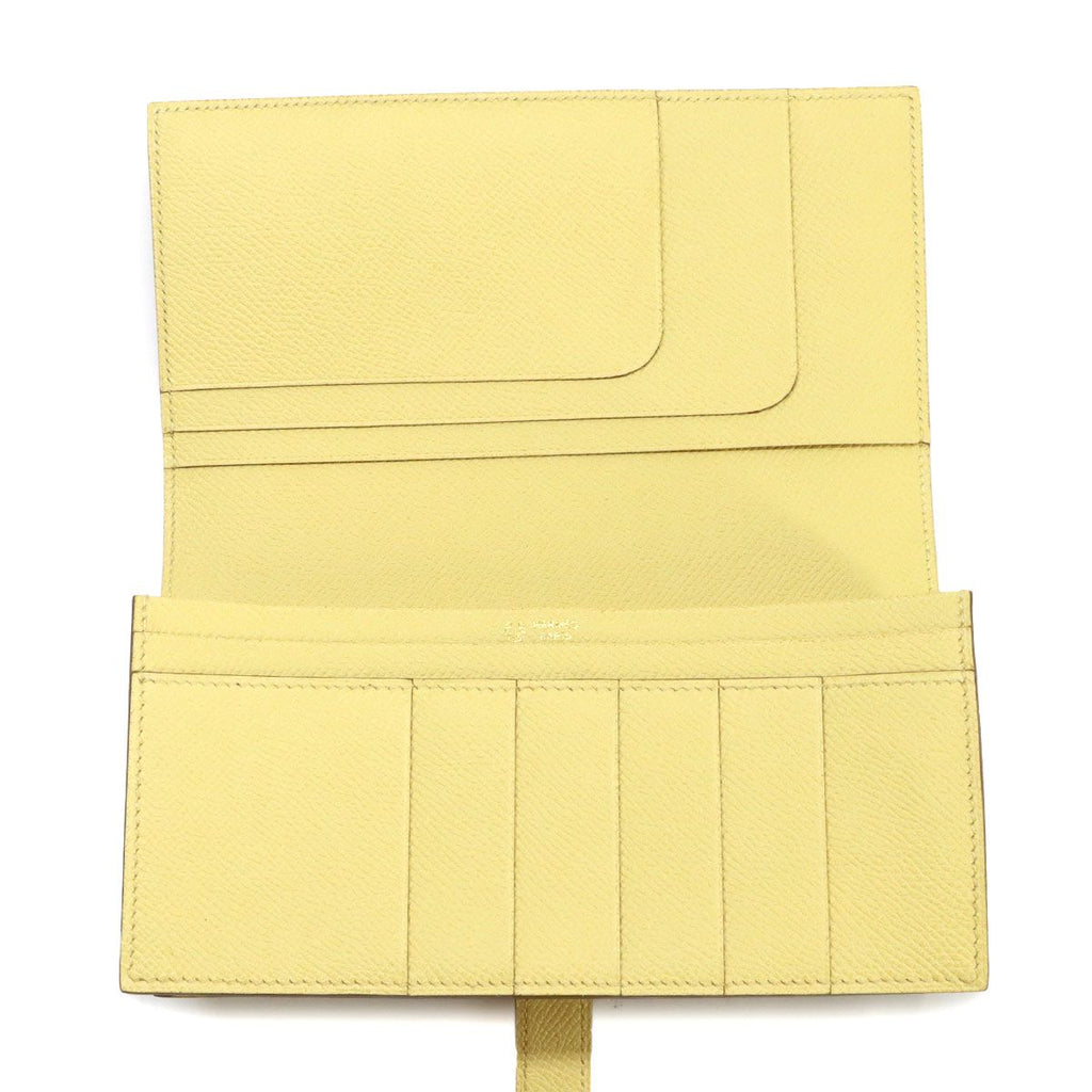 Hermes Bearn Souffle Bifold Billfold Wallet Personal Epsom Jaune Poussin — view 6
