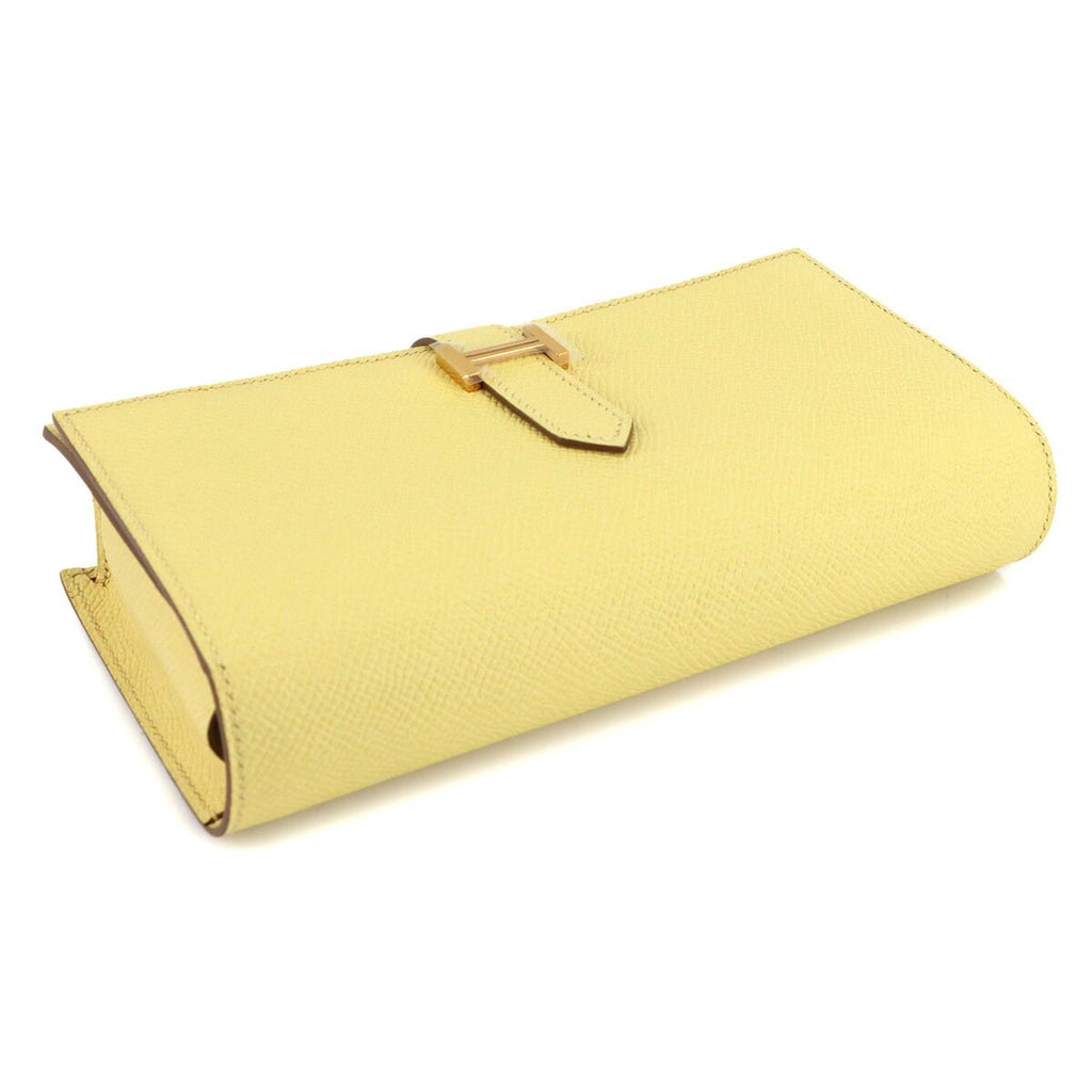 Hermes Bearn Souffle Bifold Billfold Wallet Personal Epsom Jaune Poussin — view 4