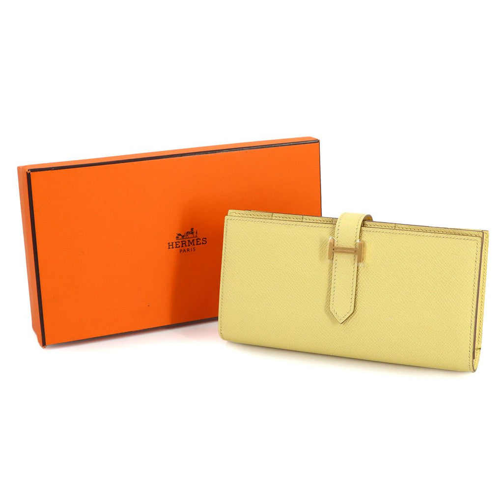Hermes Bearn Souffle Bifold Billfold Wallet Personal Epsom Jaune Poussin — view 2