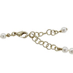 Chanel Choker Necklace Metal Rhinestone Faux Pearl Star CC Logo Gold White — view 6