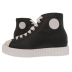 Hermes Climb High Cut Sneakers 36 Calf Leather Noir Black White Shoes — view 5