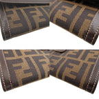 Fendi Zucca Pattern Canvas Leather Brown Hook Wallet — view 7