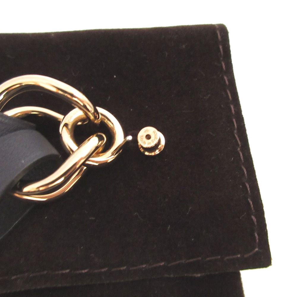 Hermes Villevolt GM Leather Blue Indigo Earrings — view 4