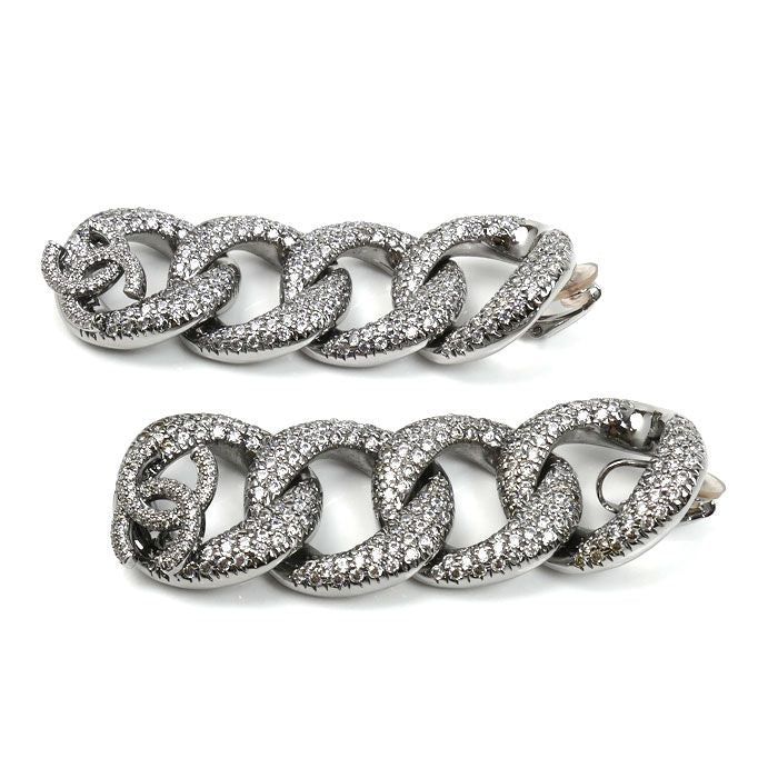Chanel Metal CC Logo Long Earrings — view 3