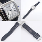 Cartier Santos Dumont XL Watch SS Manual Winding Leather Box Polished — view 6