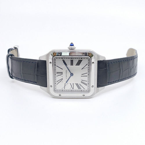 Cartier Santos Dumont XL Watch SS Manual Winding Leather Box Polished — view 2