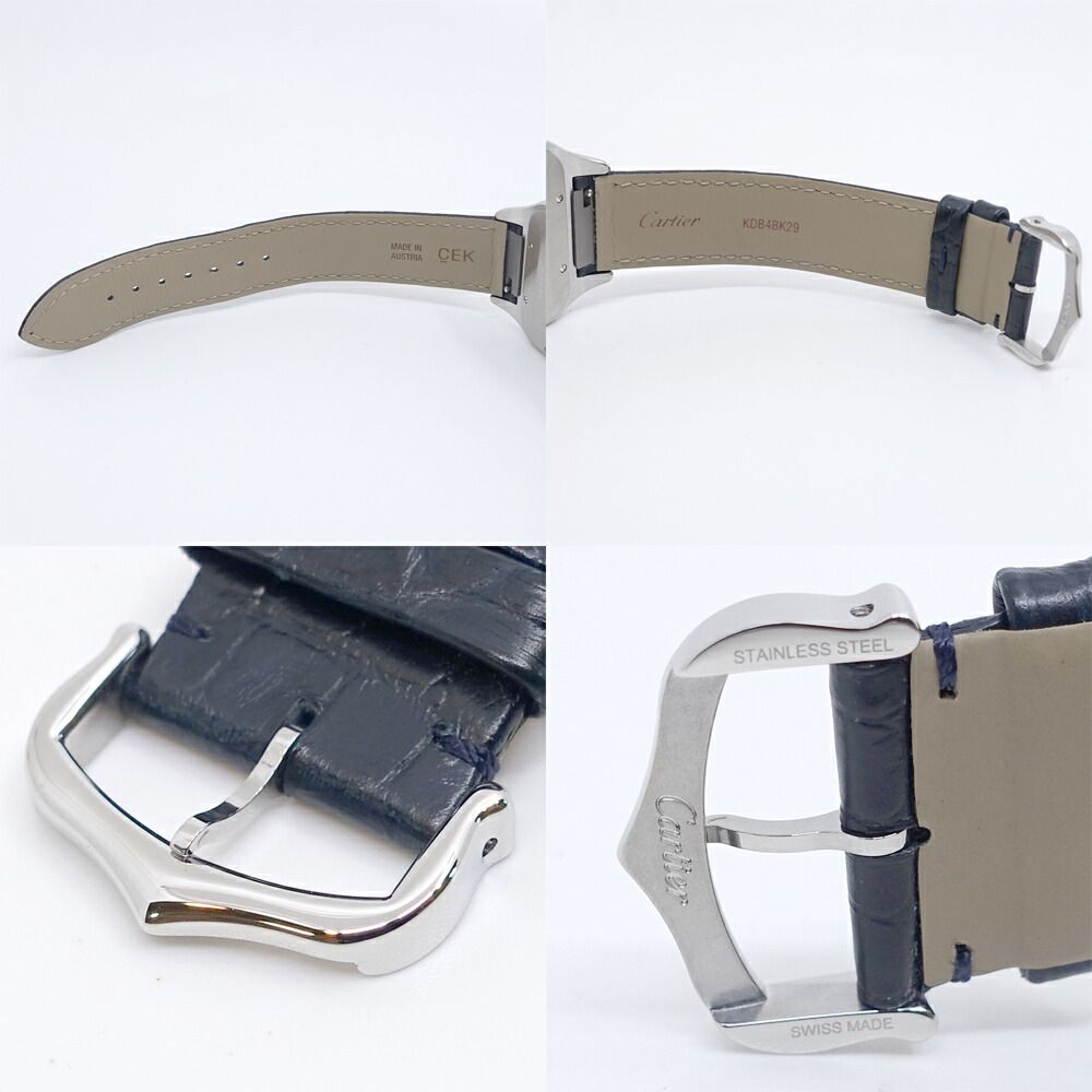 Cartier Santos Dumont XL Watch SS Manual Winding Leather Box Polished — view 7