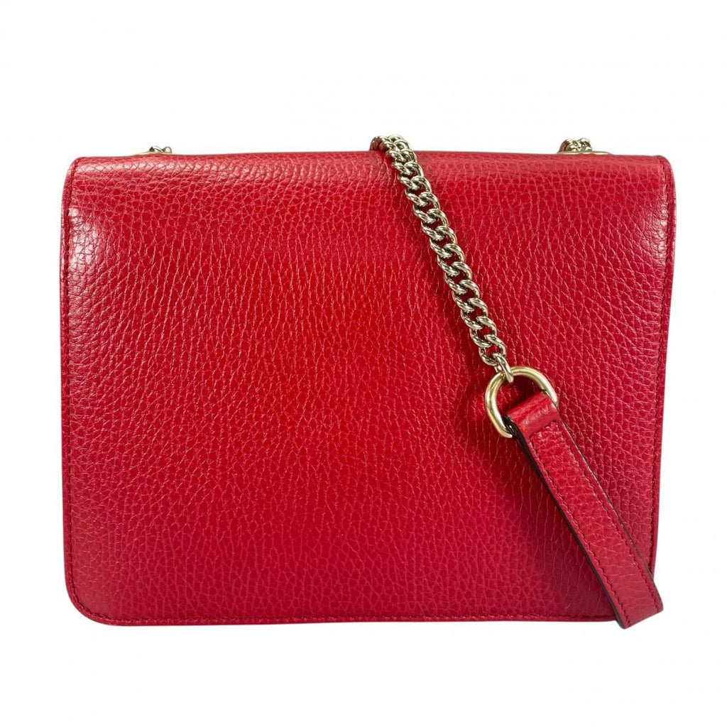 Gucci Cross Gold Chain Interlocking Red Shoulder Bag — view 2