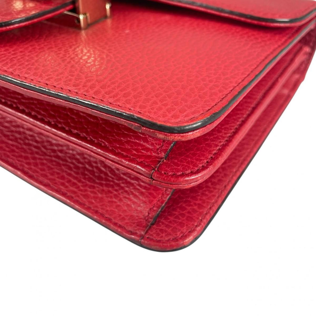 Gucci Cross Gold Chain Interlocking Red Shoulder Bag — view 5